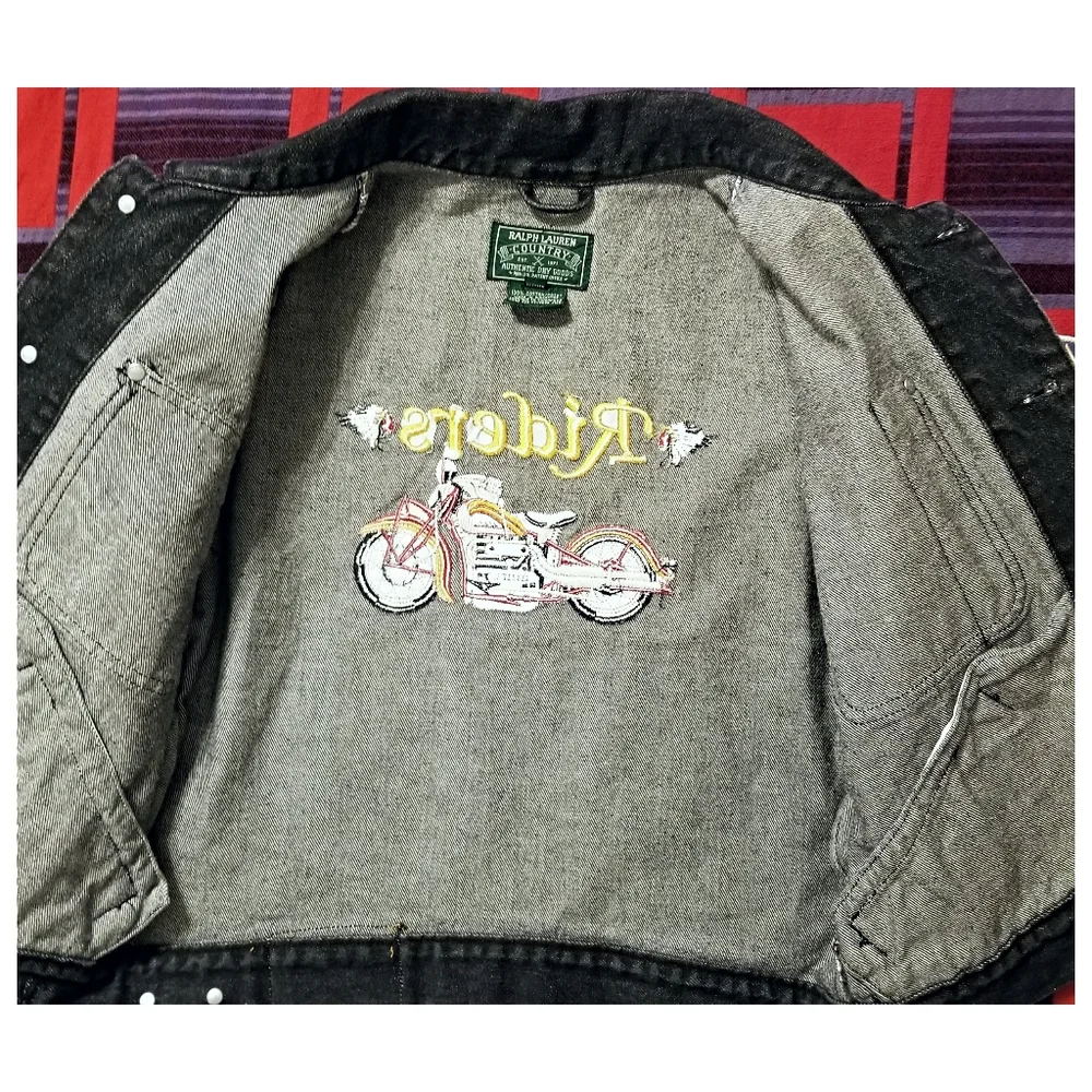 ☆EXTREMELY RARE☆ RALPH LAUREN COUNTRY EMBROIDERED DENIM JACKET- WOMEN SI… - Picture 4 of 10